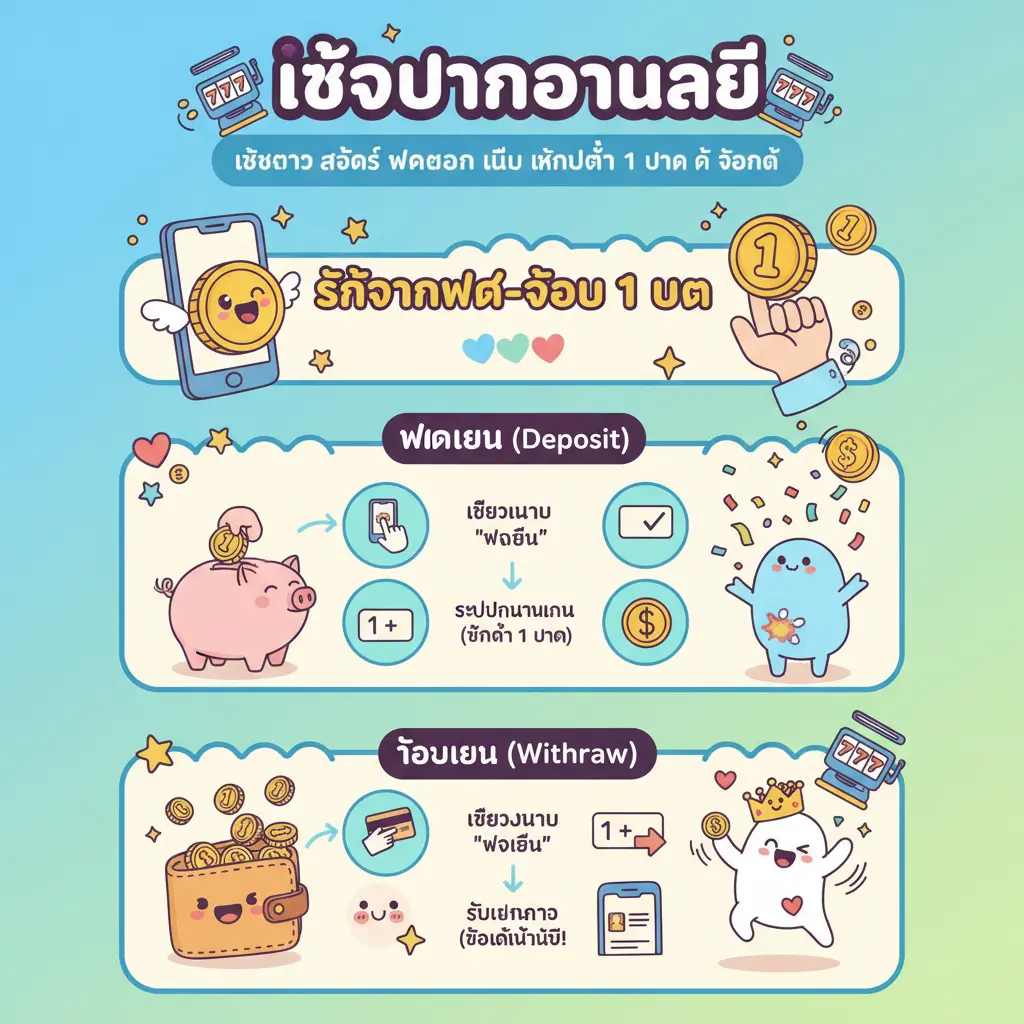 เว็บตรง สล็อต ฝากถอน ไม่มี ขั้นต่ำ 1 บาท ก็ ถอนได้ - เว็บพนันออนไลน์