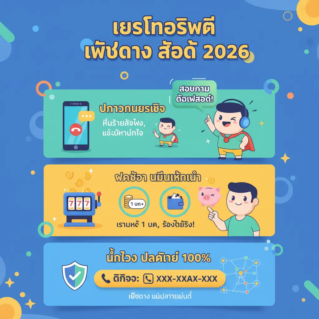 เว็บตรง สล็อต ฝากถอน ไม่มี ขั้นต่ำ 1 บาท ก็ ถอนได้ - เบอร์โทรศัพท์